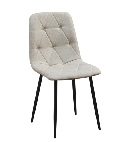 Beige Dining Chairs with Black Legs
