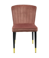 Gold Tips Metal Legs Dining Chair