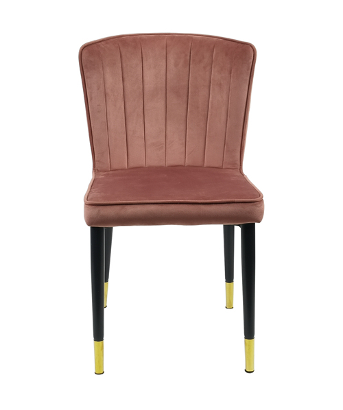 Gold Tips Metal Legs Dining Chair