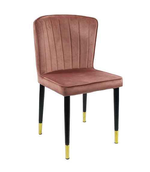 Gold Tips Metal Legs Dining Chair