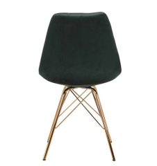 Green Velvet Upholstery Plastic Chair