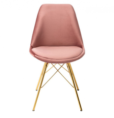Pink Velvet Plastic Chair