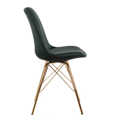 Green Velvet Upholstery Plastic Chair