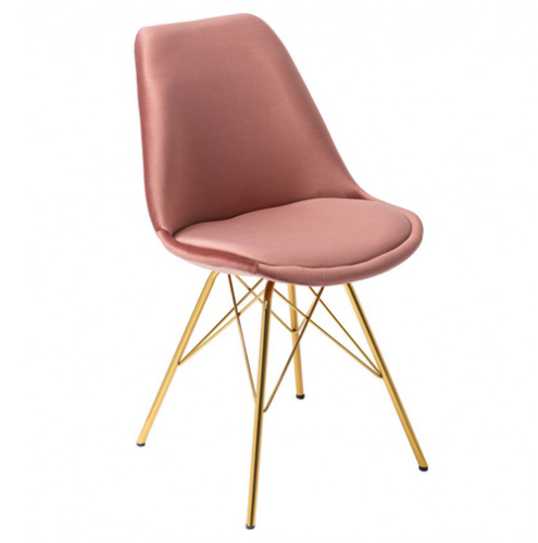 Pink Velvet Plastic Chair