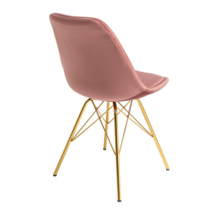 Pink Velvet Plastic Chair