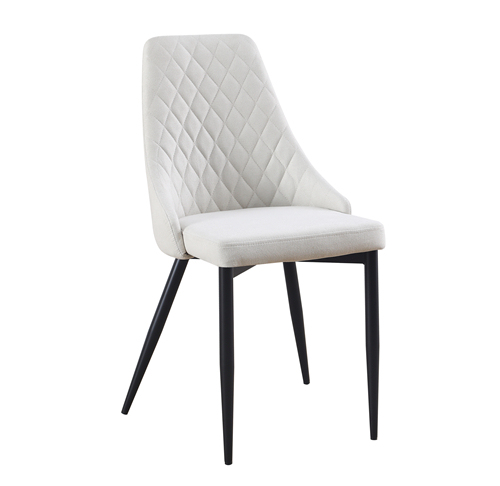 White Fabric Modern Dining Chair