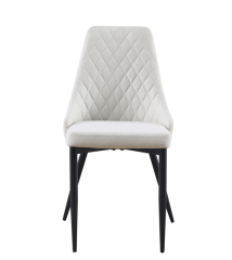 White Fabric Modern Dining Chair