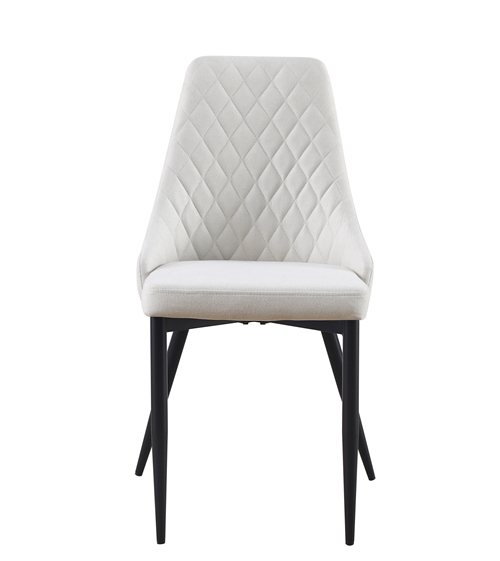 White Fabric Modern Dining Chair