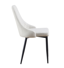 White Fabric Modern Dining Chair