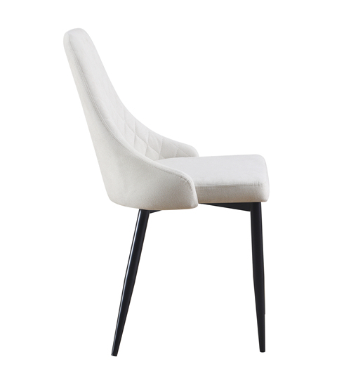 White Fabric Modern Dining Chair