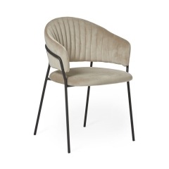 Nordic Beige Dining Chair with Arm