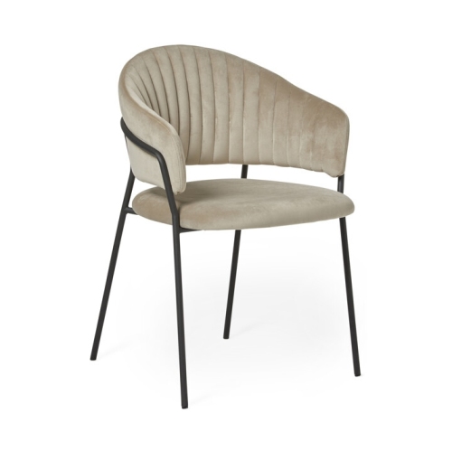 Nordic Beige Dining Chair with Arm