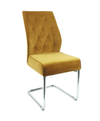 Tufted Dining Chair Chrome Legs