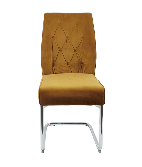 Tufted Dining Chair Chrome Legs