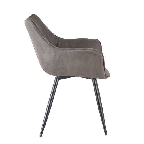 Vintage Grey Leather Dining Chair