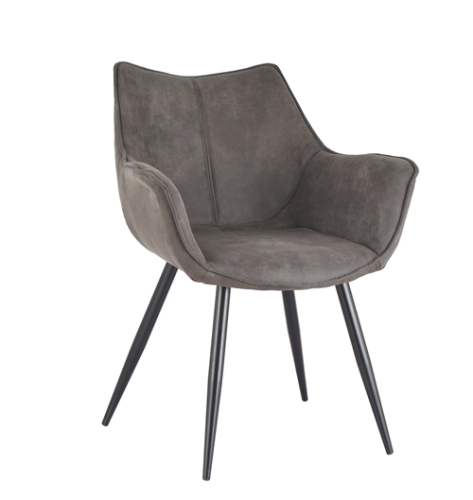 Vintage Grey Leather Dining Chair