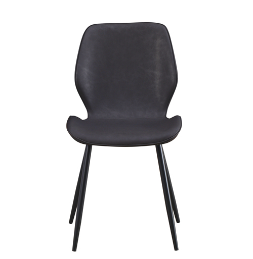 Dark Gray Leather Dining Chair