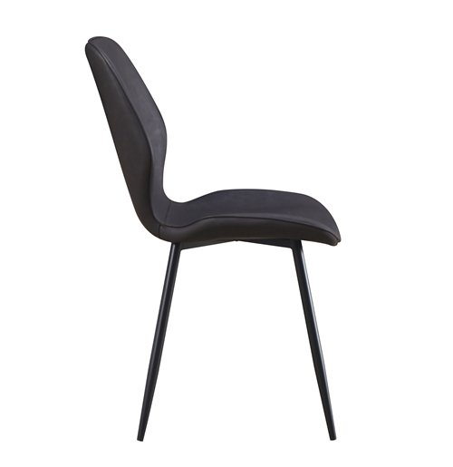 Dark Gray Leather Dining Chair
