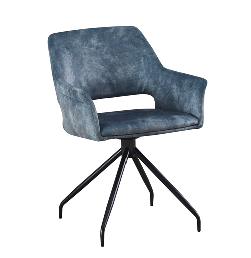 Vintage Blue Swivel Dining Chair