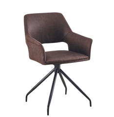 Hole Back Leather Swivel Chair