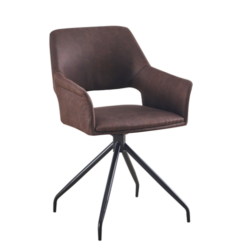 Hole Back Leather Swivel Chair