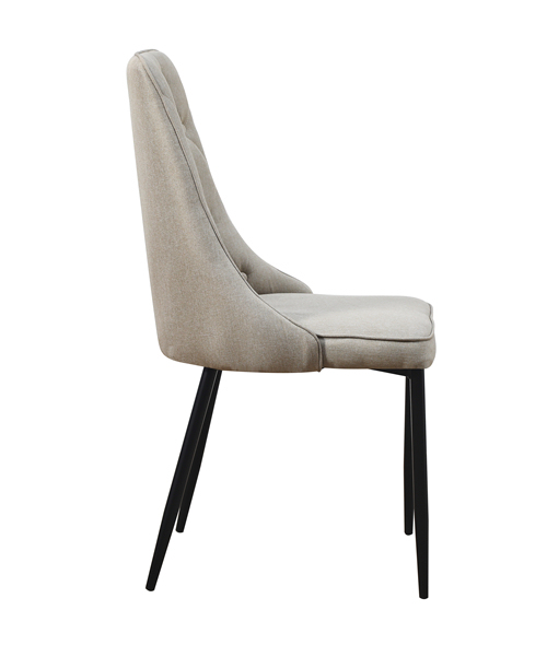 Beige Button Back Dining Chair