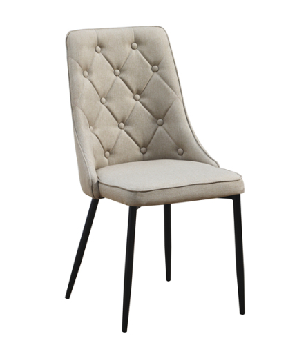 Beige Button Back Dining Chair