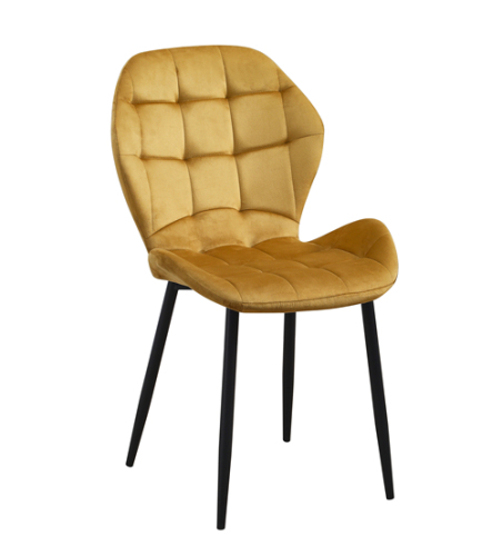 Flower Back Velvet Dining Chair