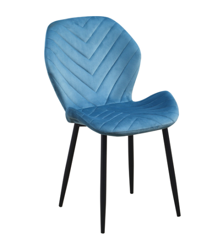 Curved Back Velvet Side Chair