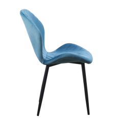 Curved Back Velvet Side Chair
