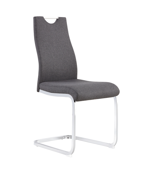 Dark Grey Chrome Leg Chair