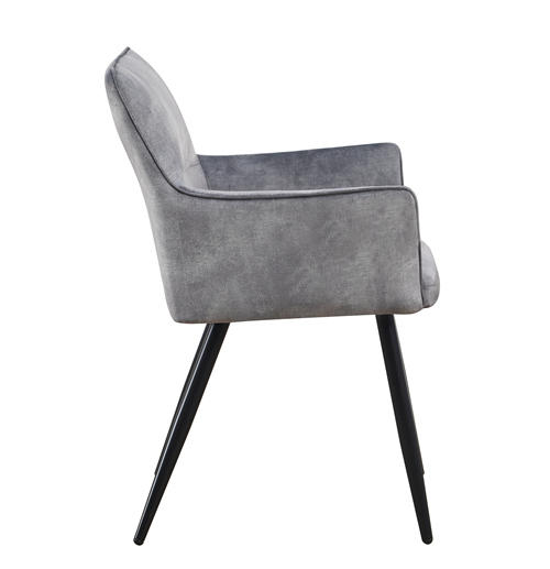 Gray Dining Chair with Armrest
