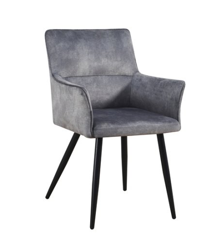 Gray Dining Chair with Armrest