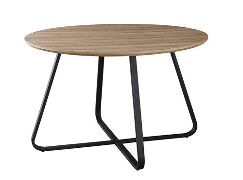 Round Oak Veneer Dining Table