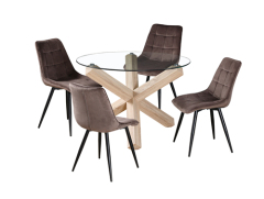Glass Round Dining Table Set