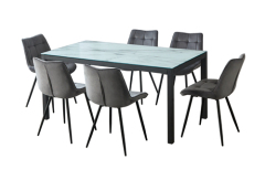 White Marble Dining Table and 6 Chairs