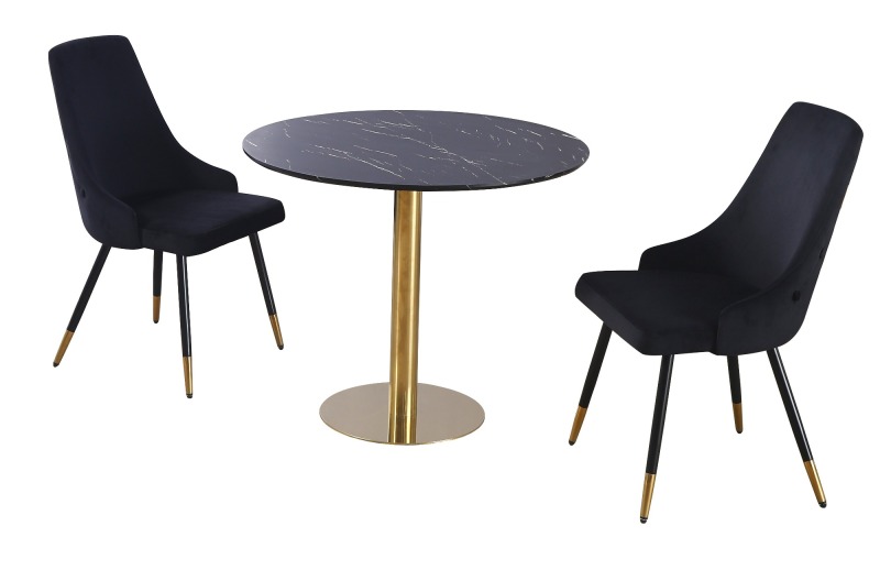 Gold Marble Dining Table Set