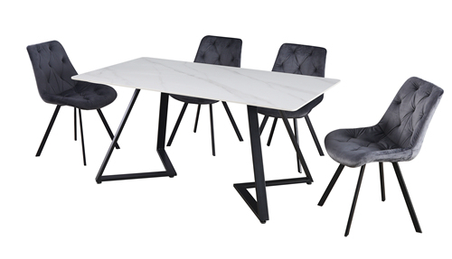Modern Marble Dining Set for 6