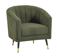 Green Teddy Fabric Armchair