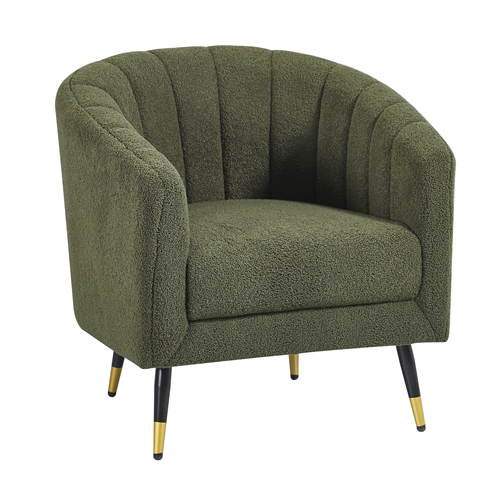 Green Teddy Fabric Armchair