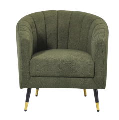 Green Teddy Fabric Armchair