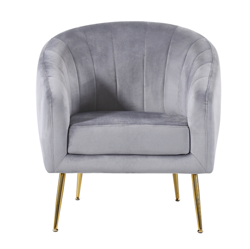 Grey Velvet Accent Chair