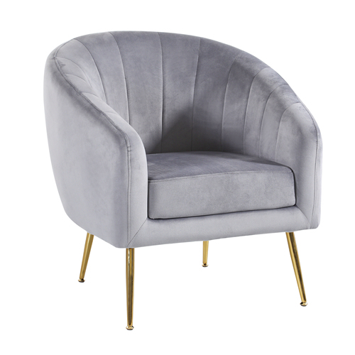 Grey Velvet Accent Chair