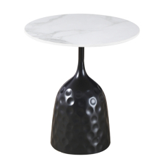 White Marble Sintered Stone End Table