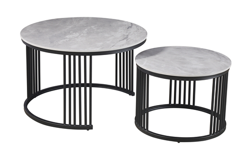 Grey Marble Coffee Table Set