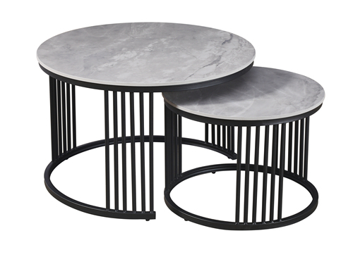 Grey Marble Coffee Table Set