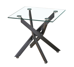 Square Glass Metal End Table