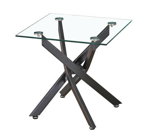 Square Glass Metal End Table