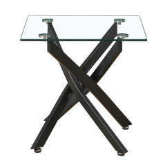 Square Glass Metal End Table