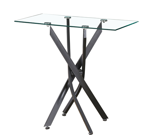Cross Legs Glass Console Table